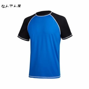 [Hyzhwl] ラッシュガード メンズ 半袖 水着 tシャツ UPF50+ 接触冷感 uvカット紫外線対策 速乾 水陸両用 通気 スポーツ 海水浴 サーフィ