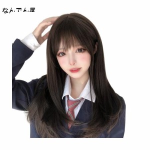 FESHFEN ウィッグ ロング ストレート 黒髪 フルウィッグ 女装 かつら wig ウィッグ ロングヘアー カツラ ロングウィッグ レディース ぱっ