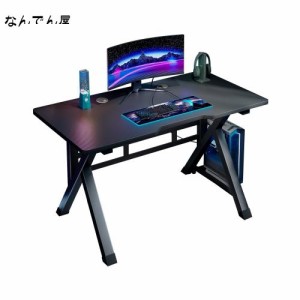 Rshtong デスク パソコンデスク ゲーミングデスク 机 幅100cm×奥行60cm 炭素繊維板テーブルトップ K型脚構造設計 双方向ケーブル穴付き 