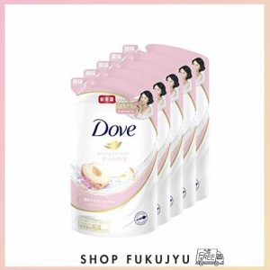 Dove(ダヴ) ボディウォッシュ ピーチ＆スイートピー ボディソープ 詰替え用 360g×5個 おまけ付き ボディーソープ ほんのり甘いピーチと