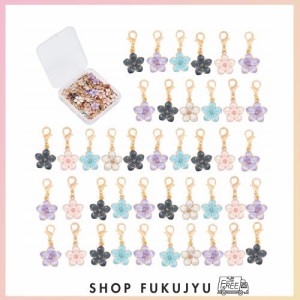 [SUNNYCLUE] 花の便り 5色50個 チャーム フラワー カニカン イヤリング 桜 マルカン ネックレス 花 ピアス 花びら 合金チャーム 金具 留