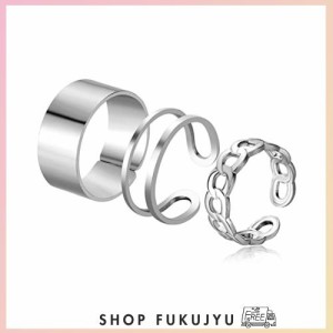 [YFFSFDC] 指輪 3点セット 金属銀メッキリング ファッションリング シンプル ユニセックス セット シルバー リング アクセサリー シンプ