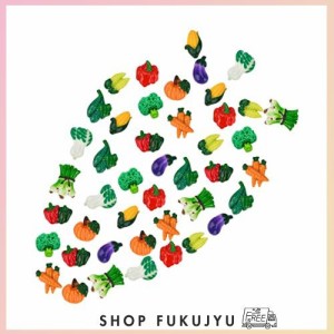 SUNNYCLUE　44個11種　野菜　カボション　アクリルカボション　茄子　レジン　カボション　カボチャ　カボション　人参　デコパーツ　ト