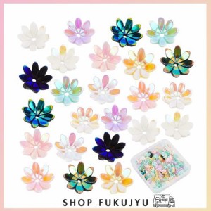 SUNNYCLUE　160個　ランダム色　レジン　ビーズキャップ　花座　座金　ビーズ　樹脂ビーズ　キャップ　花形　菊座　透かしキャップ　透か