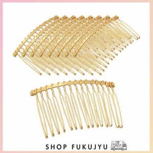 ヘアコーム 20本足 10個セット ゴールド ヘアアクセサリー パーツ ヘアーコーム ワイヤーコーム 金色 DIY 手作り アクセサリー