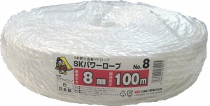 信越工業 結束紐 SKパワーロープ No8 白 8mm×100m