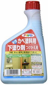 アサヒペン 塗料 ペンキ カベ塗料用下塗り剤 480ML つけかえ用 水性 室内 下塗り用 艶消し 1回塗り 京壁 砂壁 せんい壁 土壁 下地補強 剥