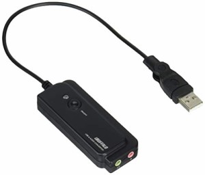 BUFFALO USBオーディオ変換ケーブル(USB A to 3.5mmステレオミニプラグ) Mac PS3でステレオミニプラグ接続のヘッドセットが使える ブラッ