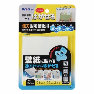 ニトムズ ミズトレック はがせる両面テープ 強力固定壁紙用 簡単 のり残りしない 水できれいにはがせる 室内縦100mm×横100mm×厚さ約3mm