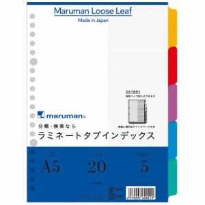 マルマン インデックス A5 20穴 (2穴対応) インデックスシート 5山 1組 10冊 LT6005