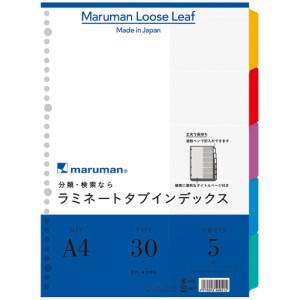 マルマン インデックス A4 30穴 (2穴対応) インデックスシート 5山 1組 10冊 LT4005