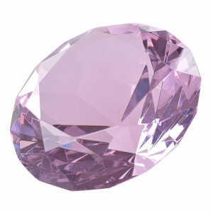 多色透明 水晶 ダイヤモンド 60mm ペーパーウェイト ガラス 家の装飾 文鎮 装飾品 誕生日 母の日 結婚記念日 プレゼント 妻 (桃色)