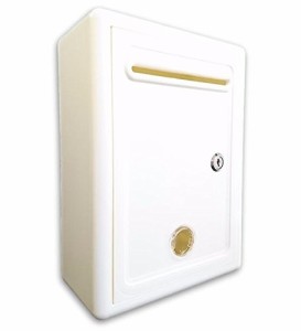 選べる6色 カラー 鍵 付き アンケートボックス ポスト 軽量 多目的 BOX 小窓付き (白)