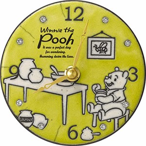 リズム(RHYTHM) 掛け時計 くまのプーさん φ13x3.5cm ディズニー/ザッカレラ イタリア製陶器枠 ルート限定モデル ZC942MC33
