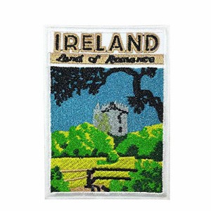 Ireland Land of Romance アイルランド 刺繍 アップリケ ワッペン アイロン パッチ 海外旅行用品 名札 荷物タグ グリップ付き デコ