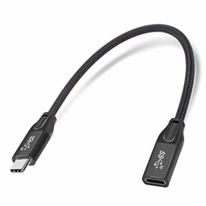 Mauknci USB 3.1 Type C 延長ケーブル Gen2 10Gbps 5A急速充電 0.3m USB C オス to USB C メス 延長コード ビデオ/音声/データ転送に対応