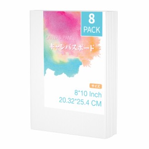 キャンバス キャンバスボード 203x254mm 8枚/セット ボールドキャンバス 張りキャンバス 絵画ボード アクリル絵の具 油絵 絵画 中目 油彩