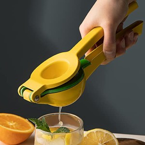 Aduson レモン 絞り器 手動式 アルミニウム合金 ダブルフィルター 手動ジューサー