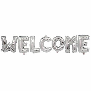 picoLab ウェルカム バルーン WELCOME パーティー 風船 (シルバー)