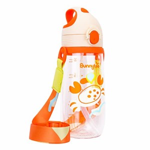 Bunnytoo 子供 ストローボトル 漏れない 水筒 クリアボトル キッズ マグボトル プラスチック製 ワンタッチボトル ワンプッシュボトル 550