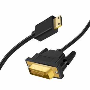 Twozoh Mini HDMI to DVI ケーブル 2M、HDMI ミニ から 24+1ピン DVI ケーブル サポート 1080p 720p