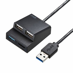 サンワサプライ USB3.2Gen1+USB2.0コンボハブ カードリーダー付き USB-3HC315BKN