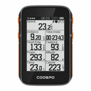 COOSPO サイクルコンピュータ GPS サイコン ワイヤレス 自転車スピードメーター サイクルメーター 大容量バッテリー 36時間連続駆動 ANT+