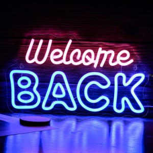 ネオンサイン welcome back発光広告 ピンク ブルー LED ネオンライト フロントドア バー クラブ パーティー ストア レストラン 寝室 壁装