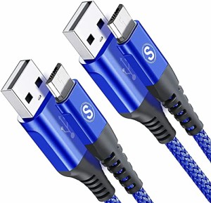 Micro USB ケーブルSweguard 【2M/2本セット】PS4 充電ケーブル3.0A急速充電ケーブル 高耐久ナイロン編組み Android マイクロusb 充電ケ