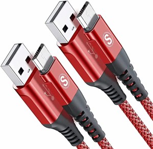 Micro USB ケーブルSweguard 【3M/2本セット】PS4 充電ケーブル3.0A急速充電ケーブル 高耐久ナイロン編組み Android マイクロusb 充電ケ