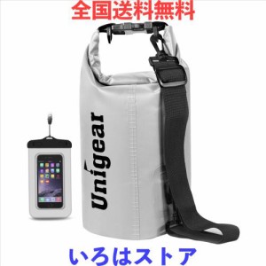 Unigear ドライバッグ 防水バッグ 防水ポーチ付き ドラム型 新型素材 防水 防塵 9色 6サイズ 2L 5L 10L 20L 30L 40L（白色 20L）