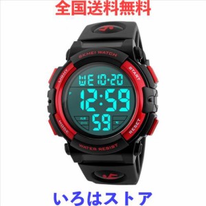 Timever（タイムエバー）デジタル腕時計 メンズ 防水腕時計 led watch スポーツウォッチ アラーム ストップウォッチ機能付き 防水時計 文