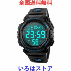 Timever（タイムエバー）デジタル腕時計 メンズ 防水腕時計 led watch スポーツウォッチ アラーム ストップウォッチ機能付き 防水時計 文