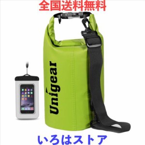 Unigear ドライバッグ 防水バッグ 防水ポーチ付き ドラム型 新型素材 防水 防塵 9色 6サイズ 2L 5L 10L 20L 30L 40L（黄色 5L）