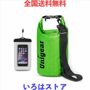 Unigear ドライバッグ 防水バッグ 防水ポーチ付き ドラム型 新型素材 防水 防塵 9色 6サイズ 2L 5L 10L 20L 30L 40L（緑色 20L）