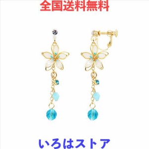 ONNFMH イヤリング ノンホールピアス 18ｋ メッキ 花 揺れる 和風 レディース 人気 (イエロー ネジ イヤリング)