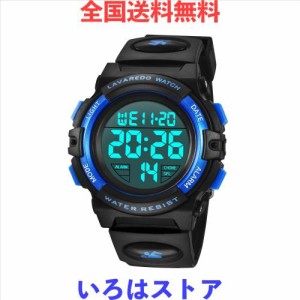 IN Shop 子供腕時計 男の子 デジタル ボーイズスポーツウォッチ アウトドア多機能50m防水 アラート 日付曜日表示 デュアルタイム LED ア