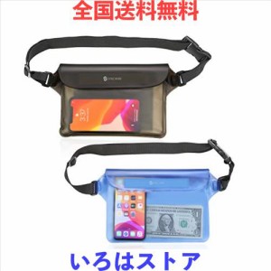 【2枚 完全防水】Syncwireスマホ ポーチ ウエストバッグ カメラ 財布 iphone 携帯 IP68 スクリーンタッチ 調整可能なベルト付き ビーチ 