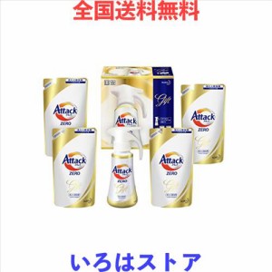 【洗剤ギフト】 アタックZERO ワンハンドプッシュ400g*1本 つめかえ360g*4袋 (抗菌+プラス 24時間部屋干し臭を防ぐ)