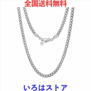 [KRKC＆CO] ネックレスチェーン 人気 喜平 幅4mmチェーン k18金メッキ/シルバー 316Lステンレス ヒップホップ ラッパー メンズアクセサリ