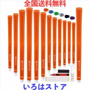 【13本交換セット】SAPLIZE セープライズ 点状の滑り止めパターン ラバー純色 ゴルフグリップ アイアンやウッドクラブ用 グリーン 溶液・