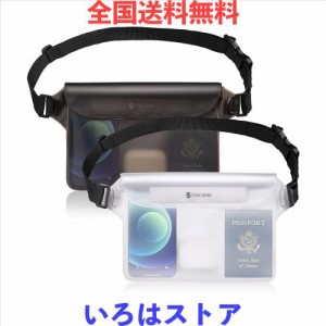 【2枚 完全防水】Syncwireスマホ 防水ポーチ 防水ウエストバッグ カメラ 財布 iphone 携帯 ポーチ IP68 防水ウエストバッグ スクリーンタ