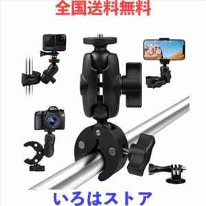 【Taisioner】自転車・バイク・オートバイ Gopro用マウント付き スーパークランプマウントウェアラブルカメラ・カメラ固定用 1/4”ネジ対