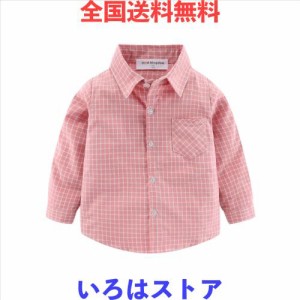 [LSMUDKINGDOM] シャツ キッズ 長袖シャツ ギンガム チェック 子供服 フォーマル 男の子 ピンク 140