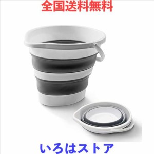 RULAYMAN 折りたたみ ソフトバケツ 釣り用バケツ 昇級版 昇級版 生活用品 掃除 洗濯 アウトドア 車載バケツ 多機能 便利 (5L, グレー)