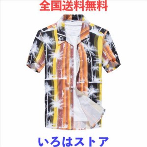 (ワイ-ミー)Y-ME 夏 半袖シャツ アロハシャツ ビーチシャツ おしゃれ 通気性 2XL