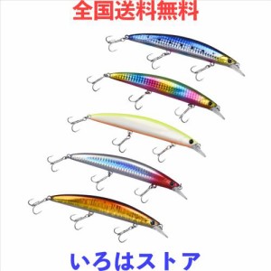 ColorGo ルアー フローティングミノー シーバス ヒラメ 青物 12g 17g 20g 25g スチールボール内蔵 重心移動 渓流 海釣り 遠投 5個セット 