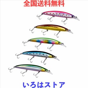 ColorGo ルアー フローティングミノー シーバス ヒラメ 青物 12g 17g 20g 25g スチールボール内蔵 重心移動 渓流 海釣り 遠投 5個セット 