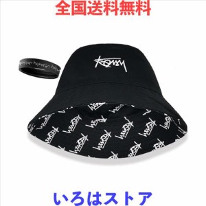 [Hqustqn] バケットハット 大きいサイズ キャップ メンズ 帽子 ハット レディース ぼうし キッズ スポーツ 刺繍 漁夫帽 両面着用 紫外線