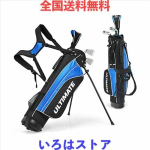 GYMAX 子供用 ゴルフ クラブセット ゴルフセット ゴルフクラブ一式セット クラブ4本 右利き用 軽量設計 カバー付き キャディバック付き 